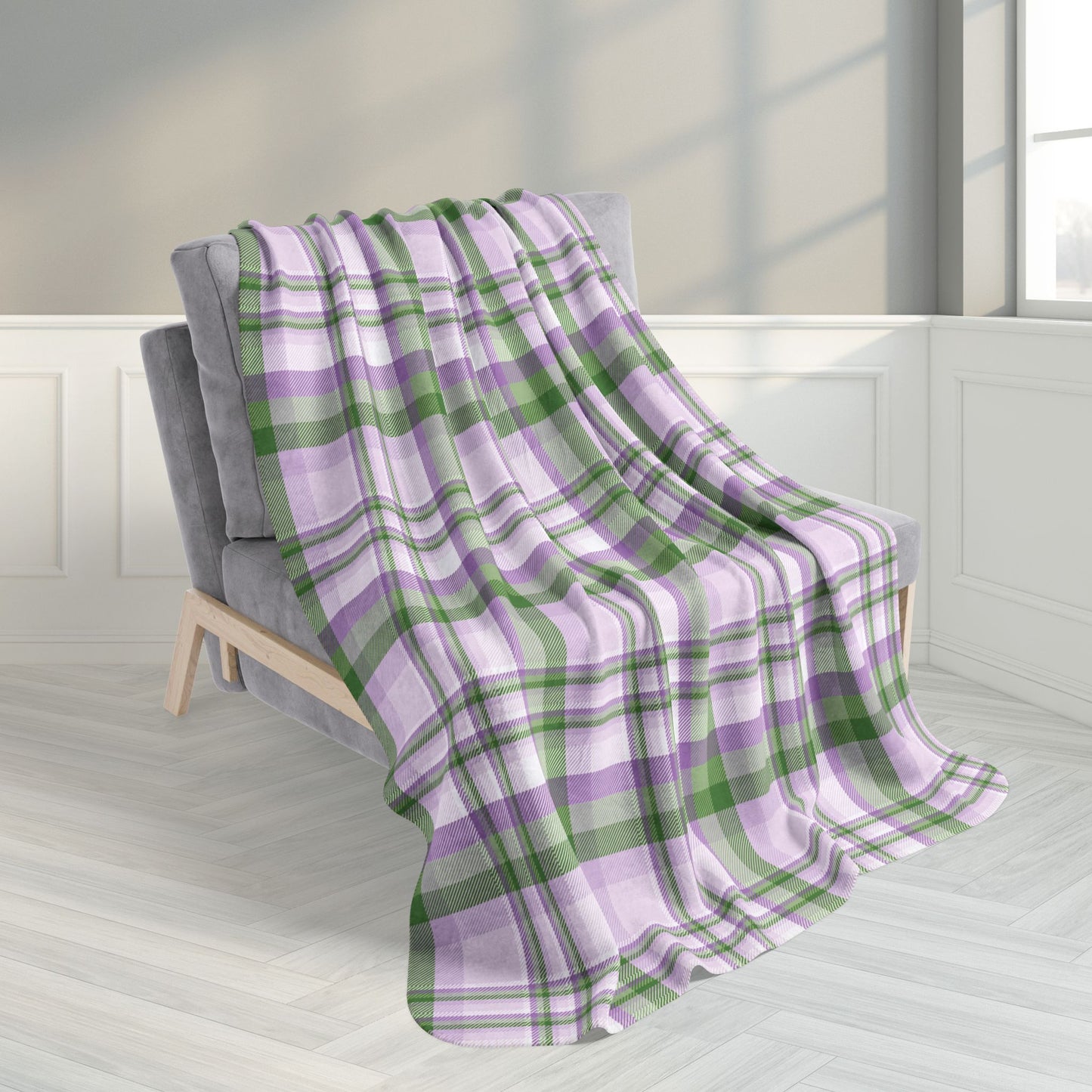 Genderqueer Pride Plaid Fleece Sherpa Blanket