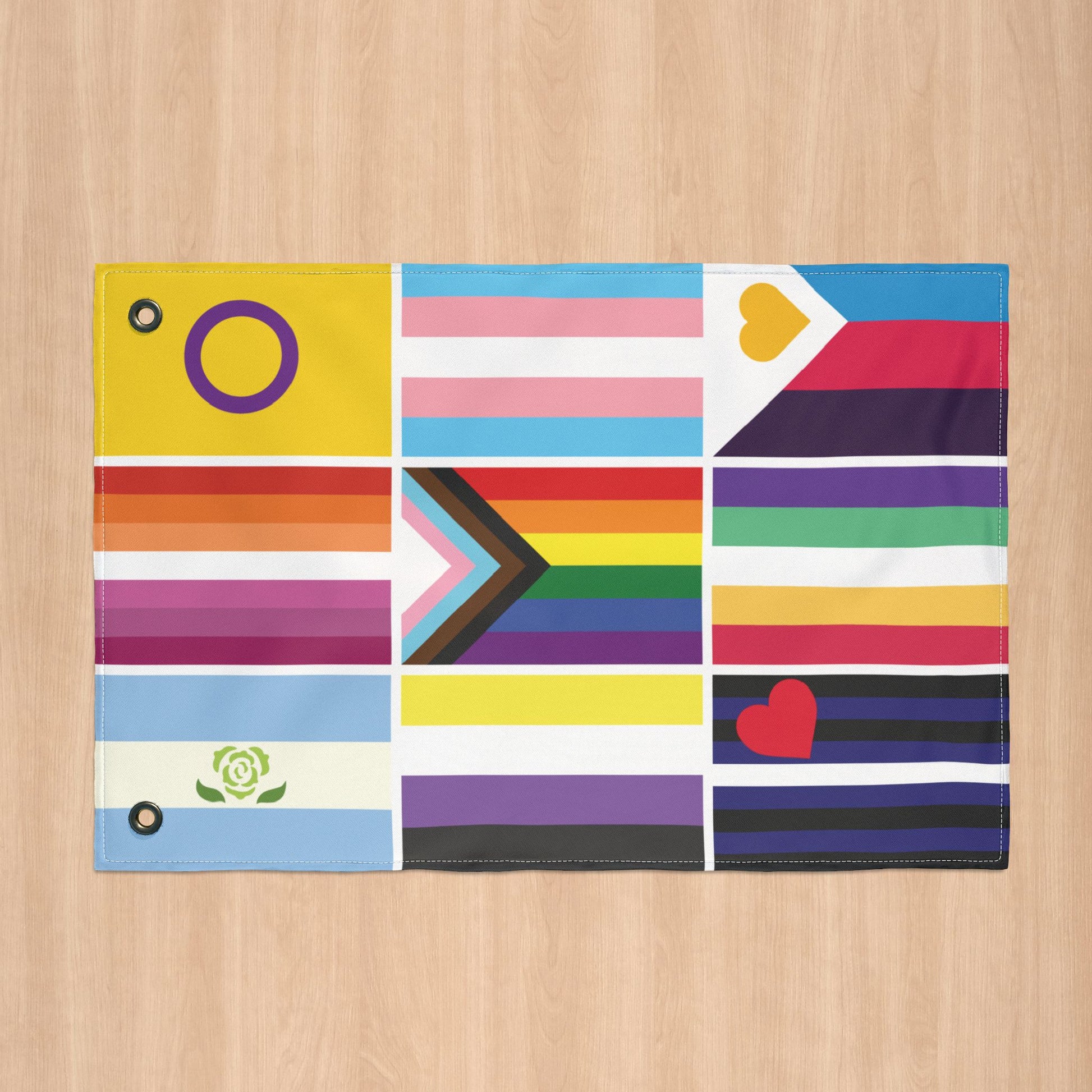 9 Pride Flag Collage with Grommets