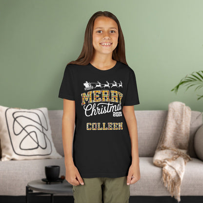 Black Custom Christmas Green & Gold Green Bay WI Plaid Kids Tee Youth Pajama Top