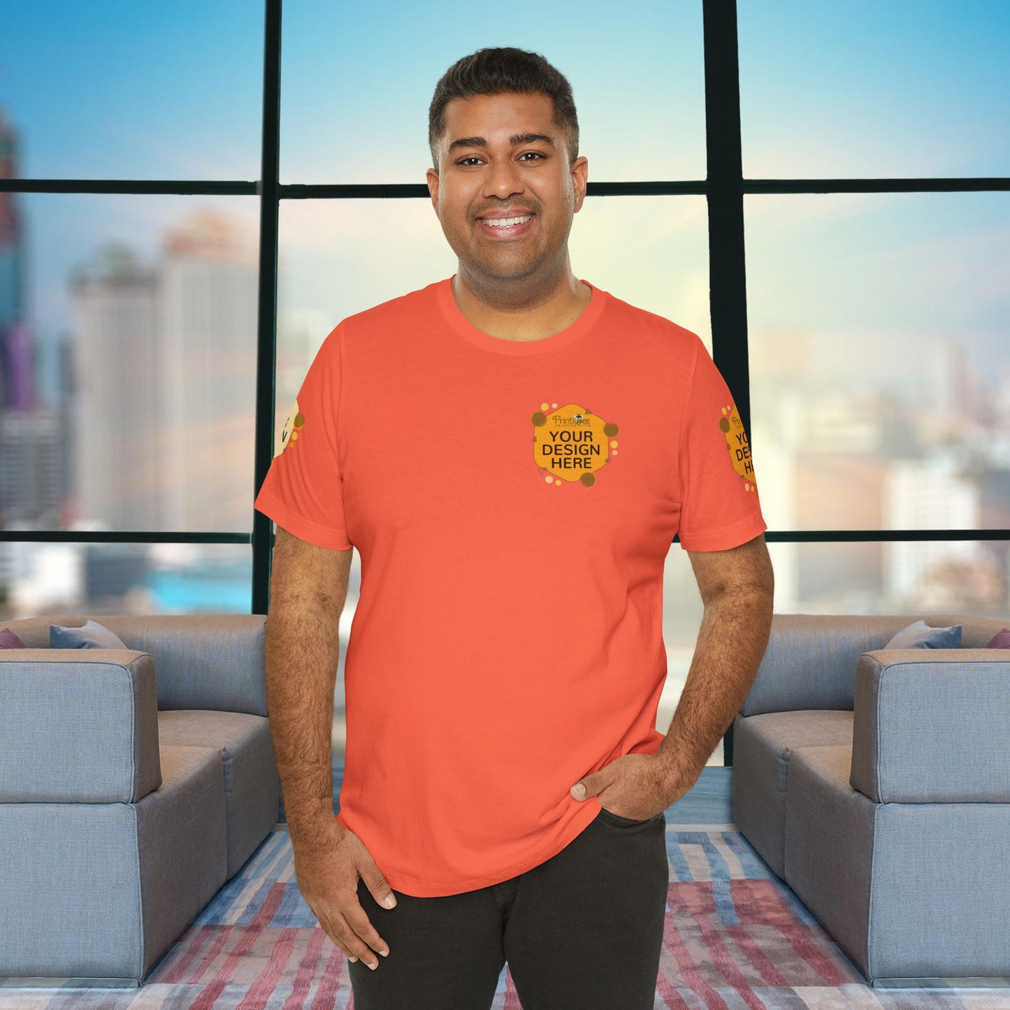 Coral Custom Orange, Yellow & Peach Tees for BELLA+CANVAS® 3001