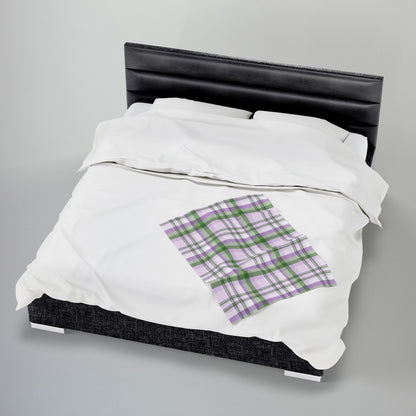 Genderqueer Pride Plaid Velveteen Plush Blanket