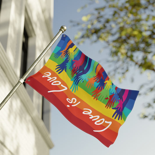 Love Is Love Double-Sided Rainbow Pride Flag with Grommets