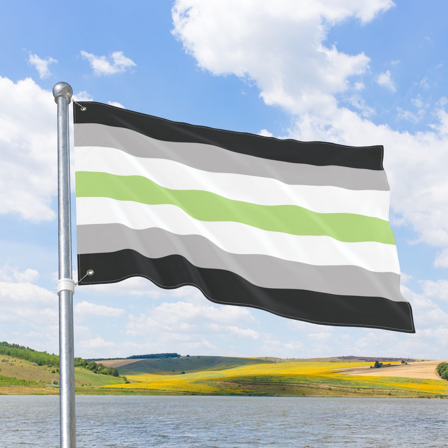 Agender Pride Flag with Grommets