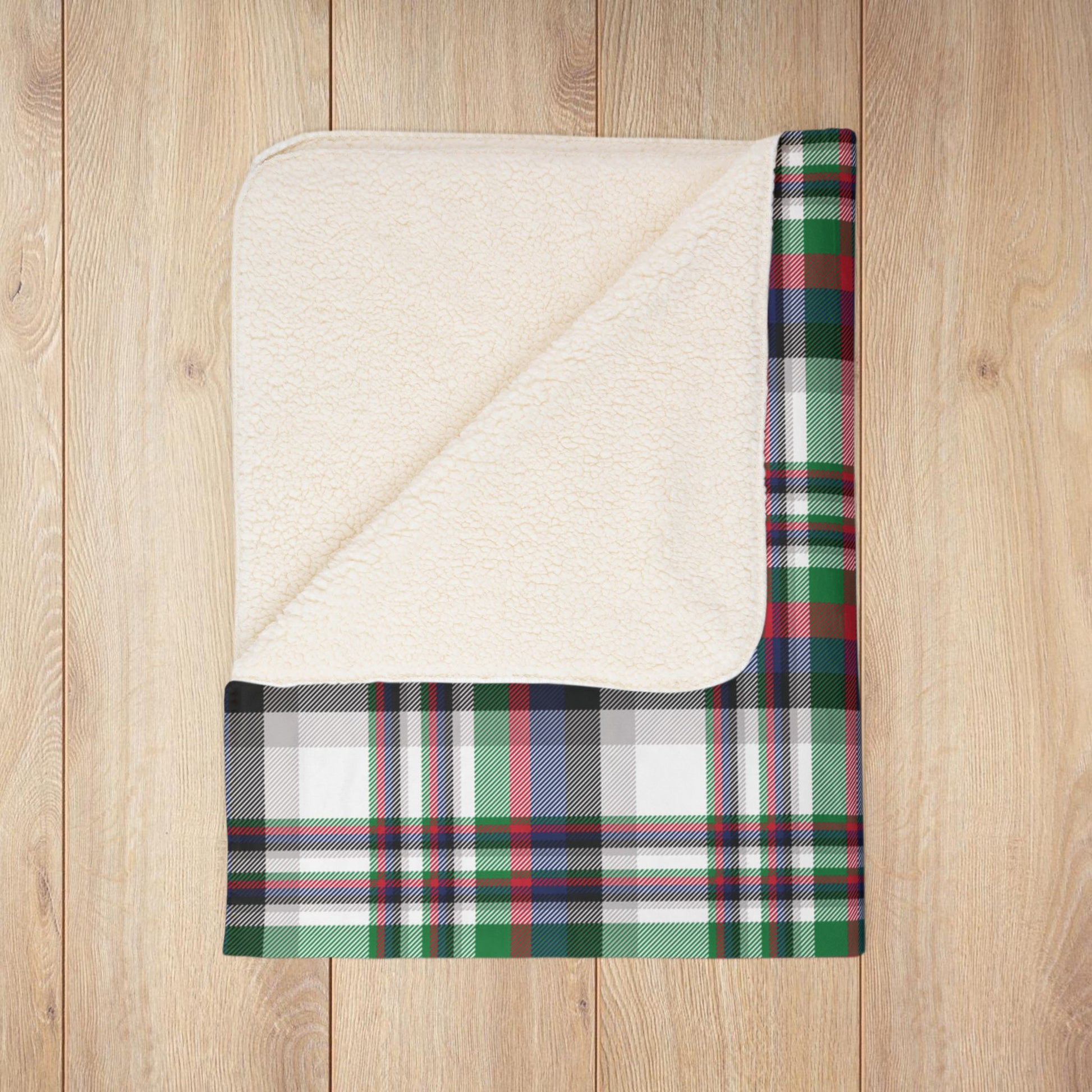 Christmas White & Black Chicago IL Fleece Sherpa Blanket