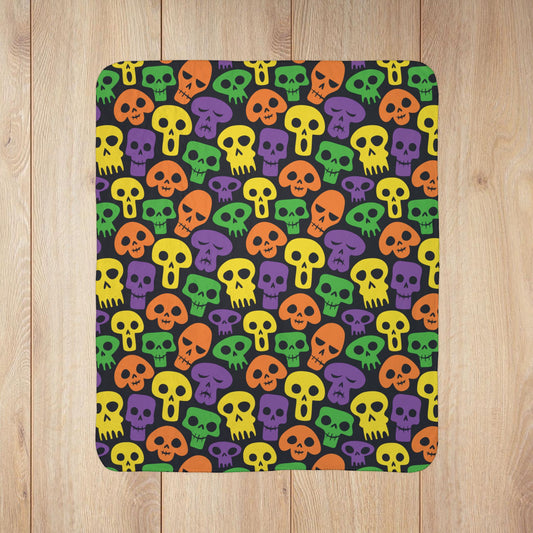 Halloween Skulls Fleece Sherpa Blanket