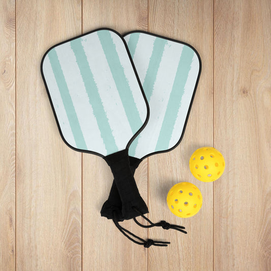 Teal Towel Striped Pickleball Paddles