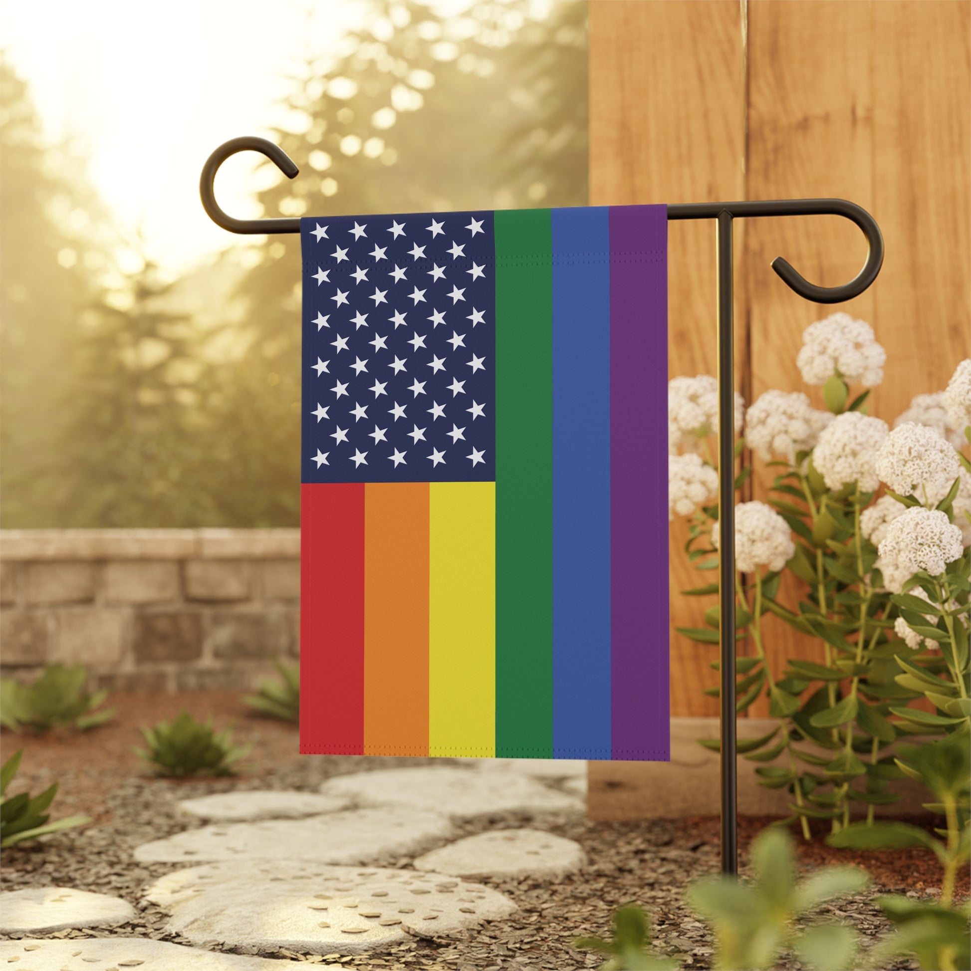 United States Rainbow Pride Garden Flag Banner