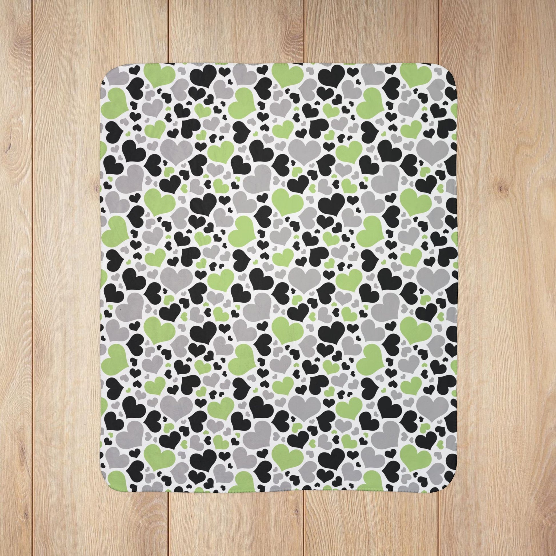 Agender Pride Valentine’s Day Hearts Fleece Sherpa Blanket