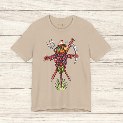 Scarecrow Lovebird, Hand-Drawn & Hand-Colored Tee