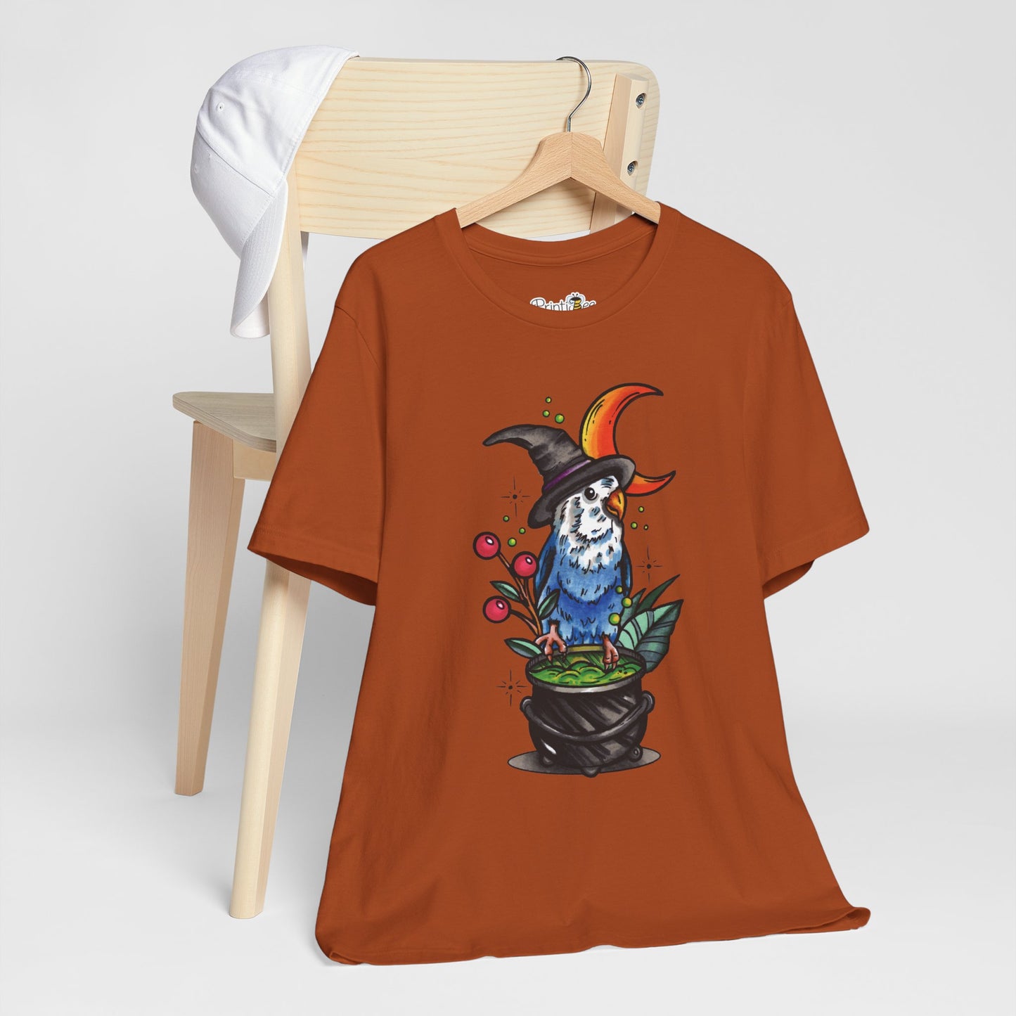 Lovebird Witch, Hand-Drawn & Hand-Colored Tee