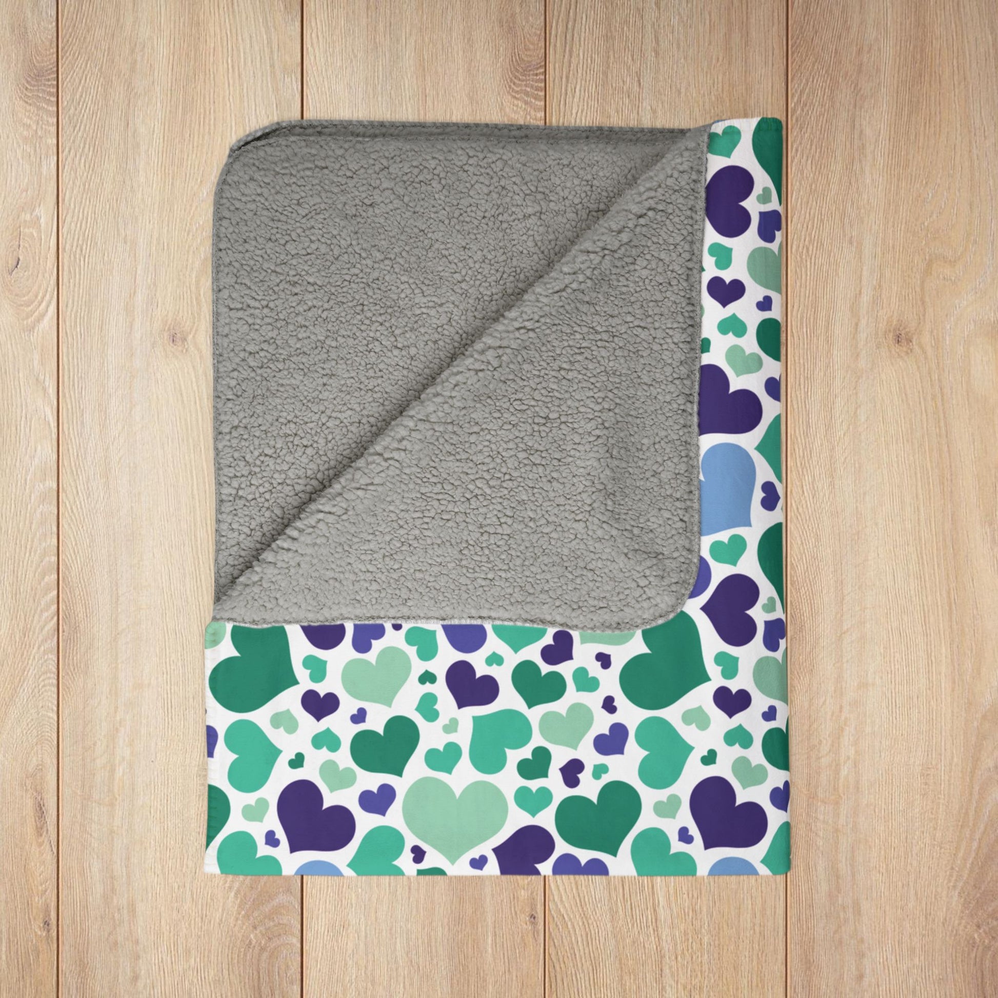 Gay Men Pride Valentine’s Day Hearts Fleece Sherpa Blanket