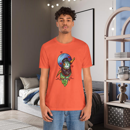 Frankenstein Lovebird, Hand-Drawn & Hand-Colored Tee