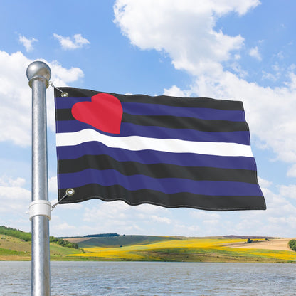 Leather Pride Flag, with Left or Right Side Grommets