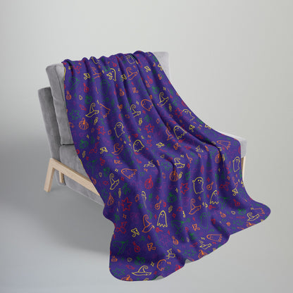 Rainbow Pride Halloween Fleece Sherpa Blanket
