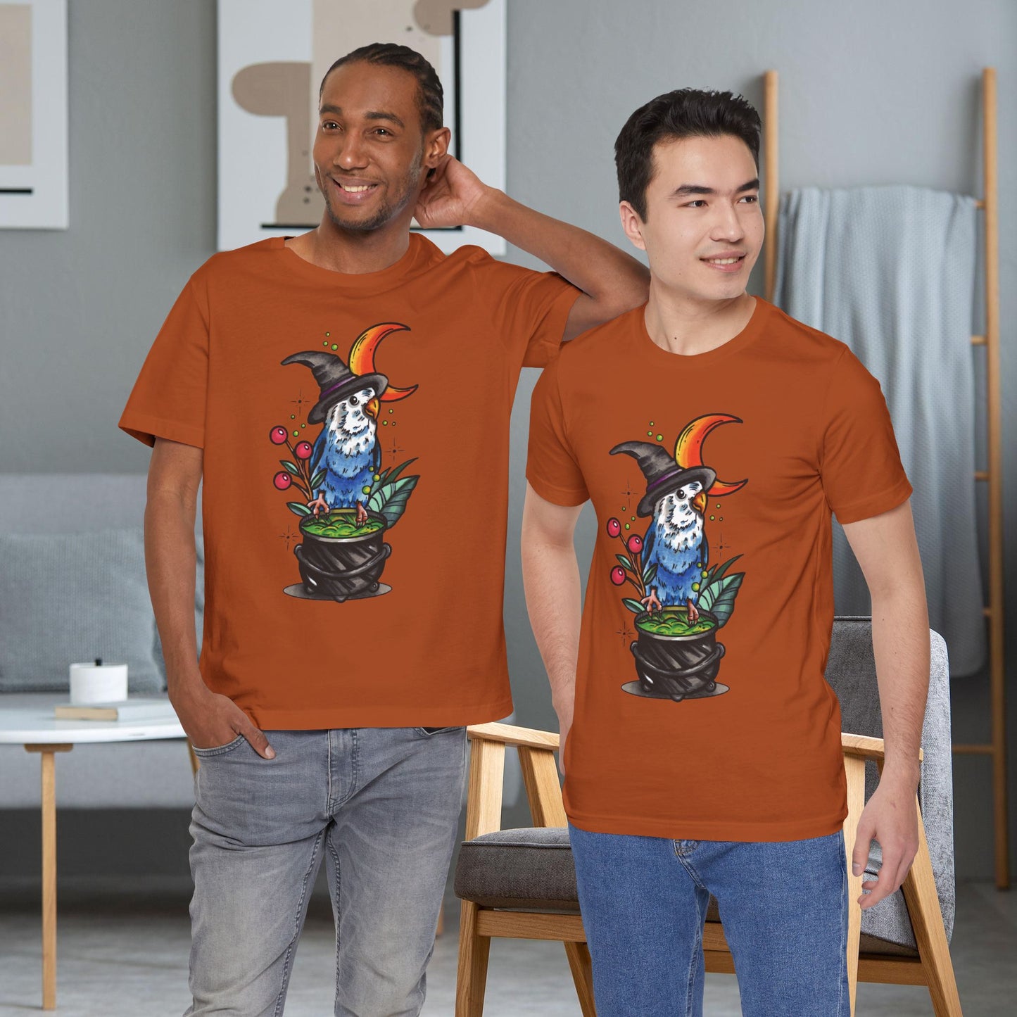 Lovebird Witch, Hand-Drawn & Hand-Colored Tee