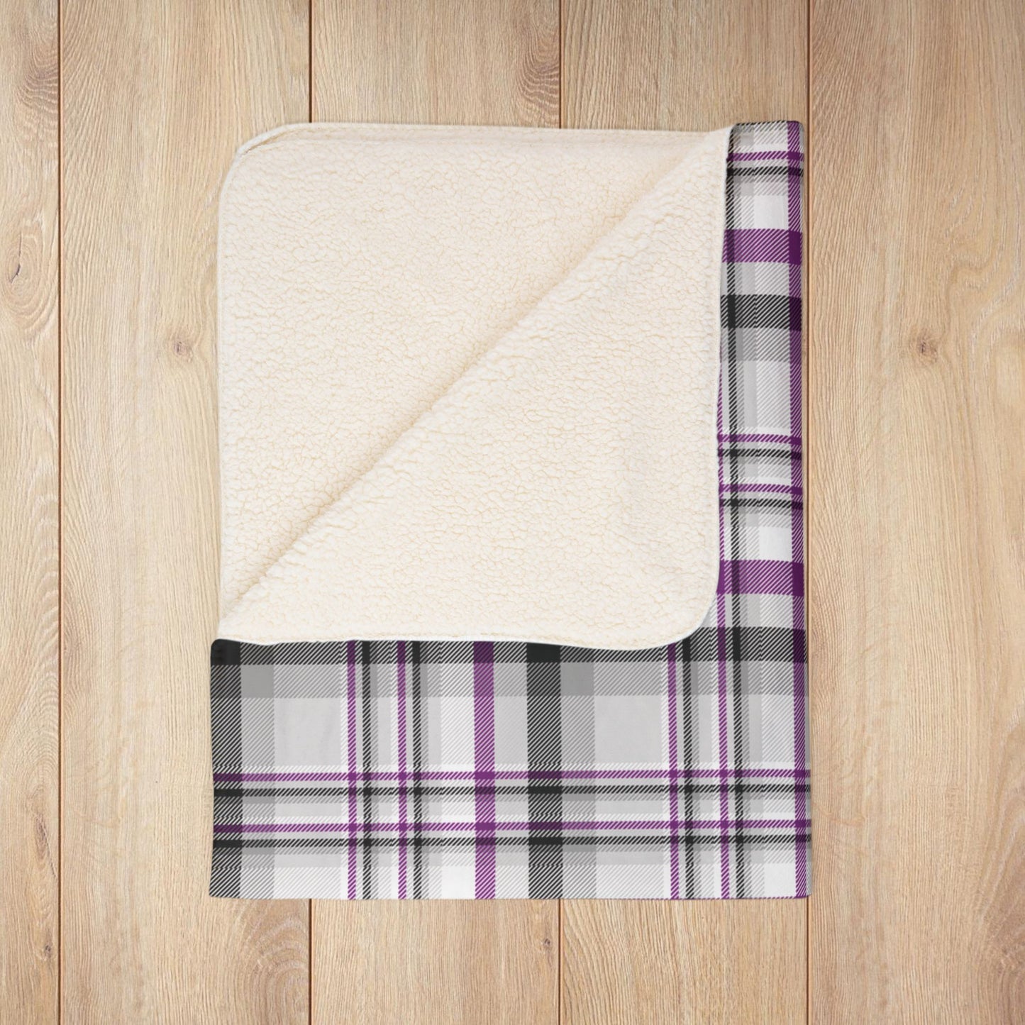 Asexual Pride Plaid Fleece Sherpa Blanket