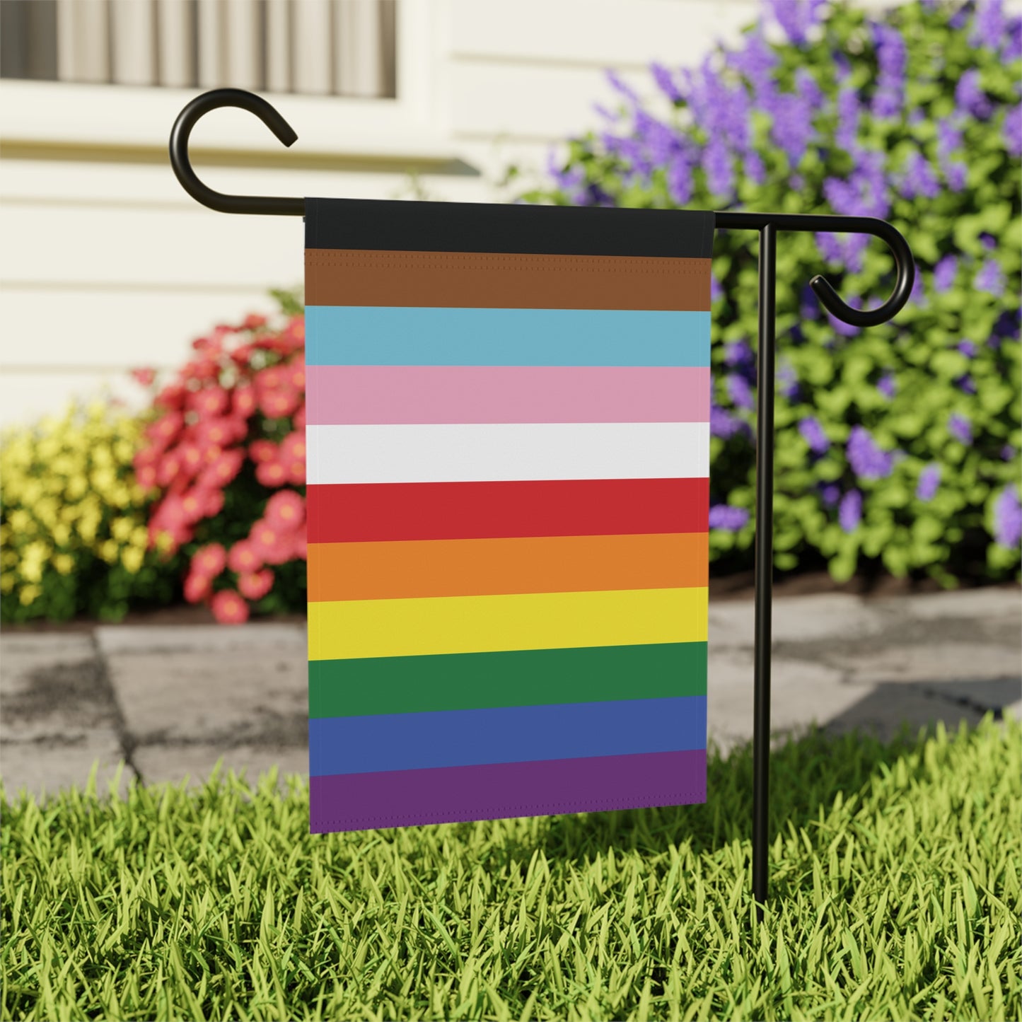 12'' × 18'' Rainbow 11-Stripe Rainbow for Trans and PoC Pride Garden Flag Banner