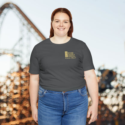 I Just Wanna Hang Out with My Cat & Ride Roller Coasters Tee (BACK graphic) • Irvine Ondrey Engineering