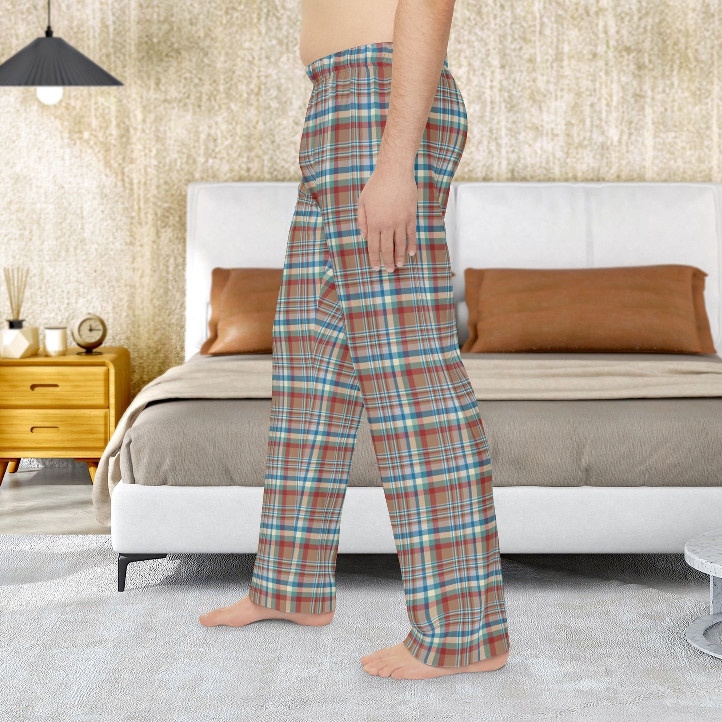 Brown, Red & Blue Aurora OH Plaid Pajama Pants