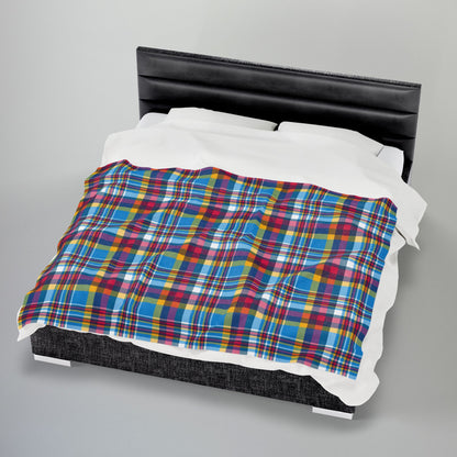 Polyamory Pride Plaid Velveteen Plush Blanket