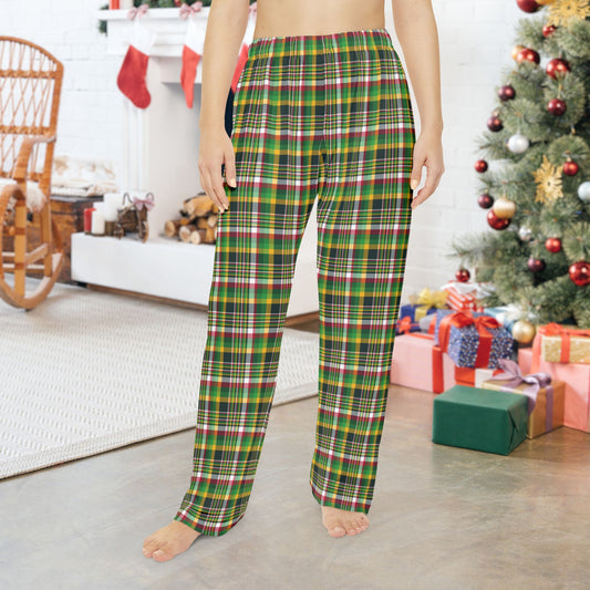 Women’s Christmas Green and Gold Green Bay WI Plaid Pajama Pants