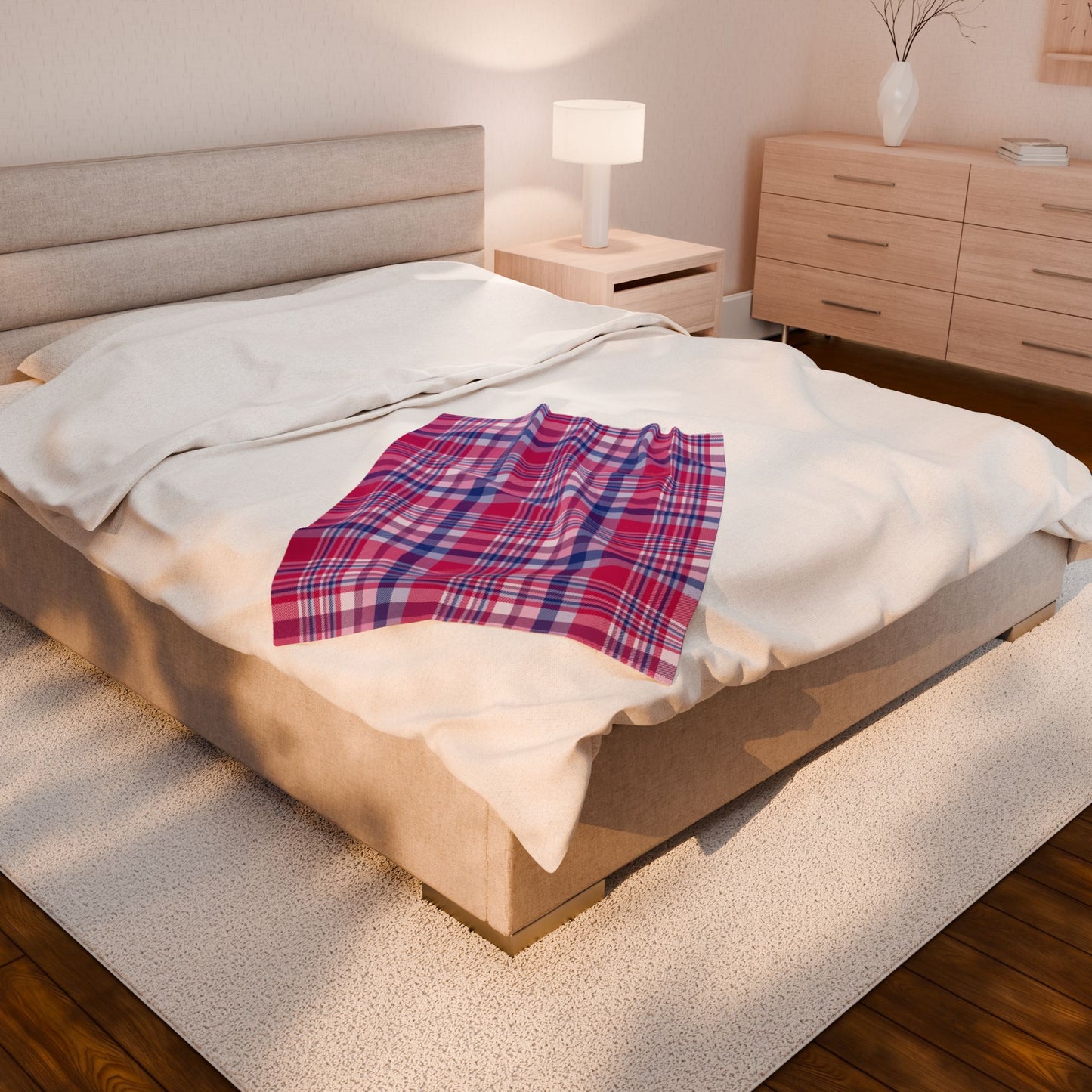 Bisexual Pride Plaid Velveteen Plush Blanket
