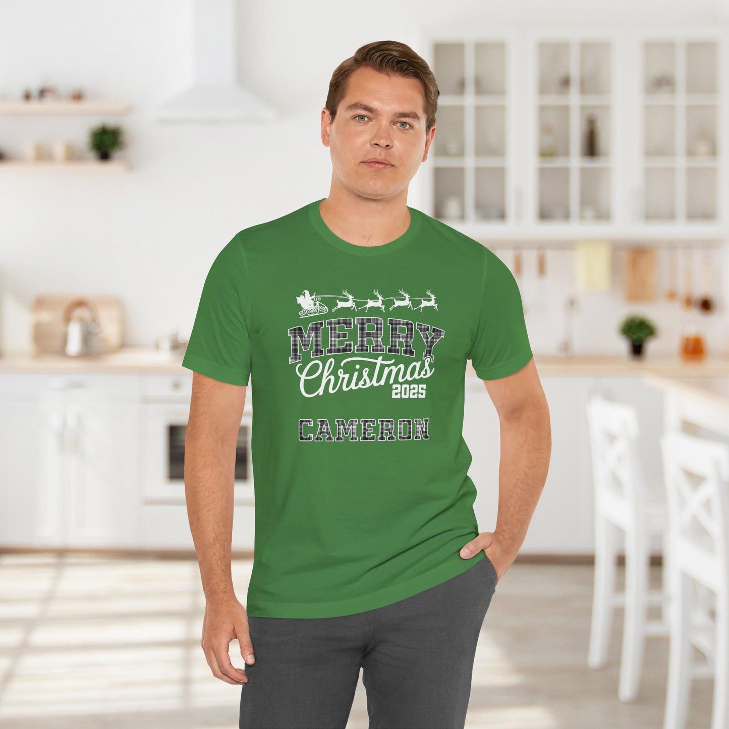 Custom Christmas Plaid Tee or Pajama Top