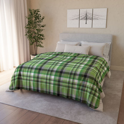 Aromantic Pride Plaid Fleece Sherpa Blanket
