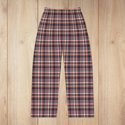 Women’s Blue & Orange Chicago IL Plaid Pajama Pants