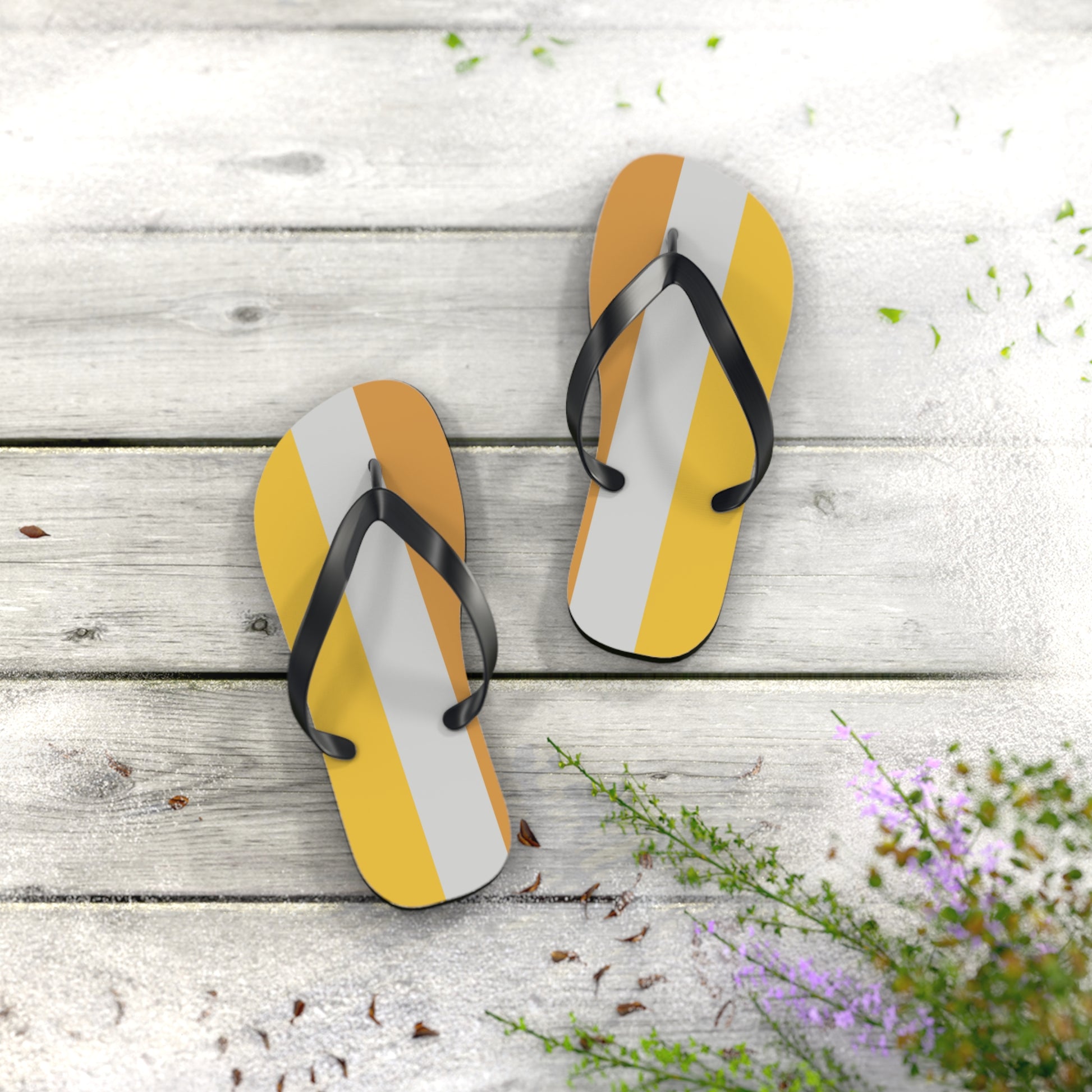 S Black sole Disability Gold Pride Flip Flops