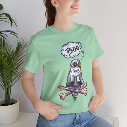 Ghost Lovebird Boo! Hand-Drawn & Hand-Colored Tee