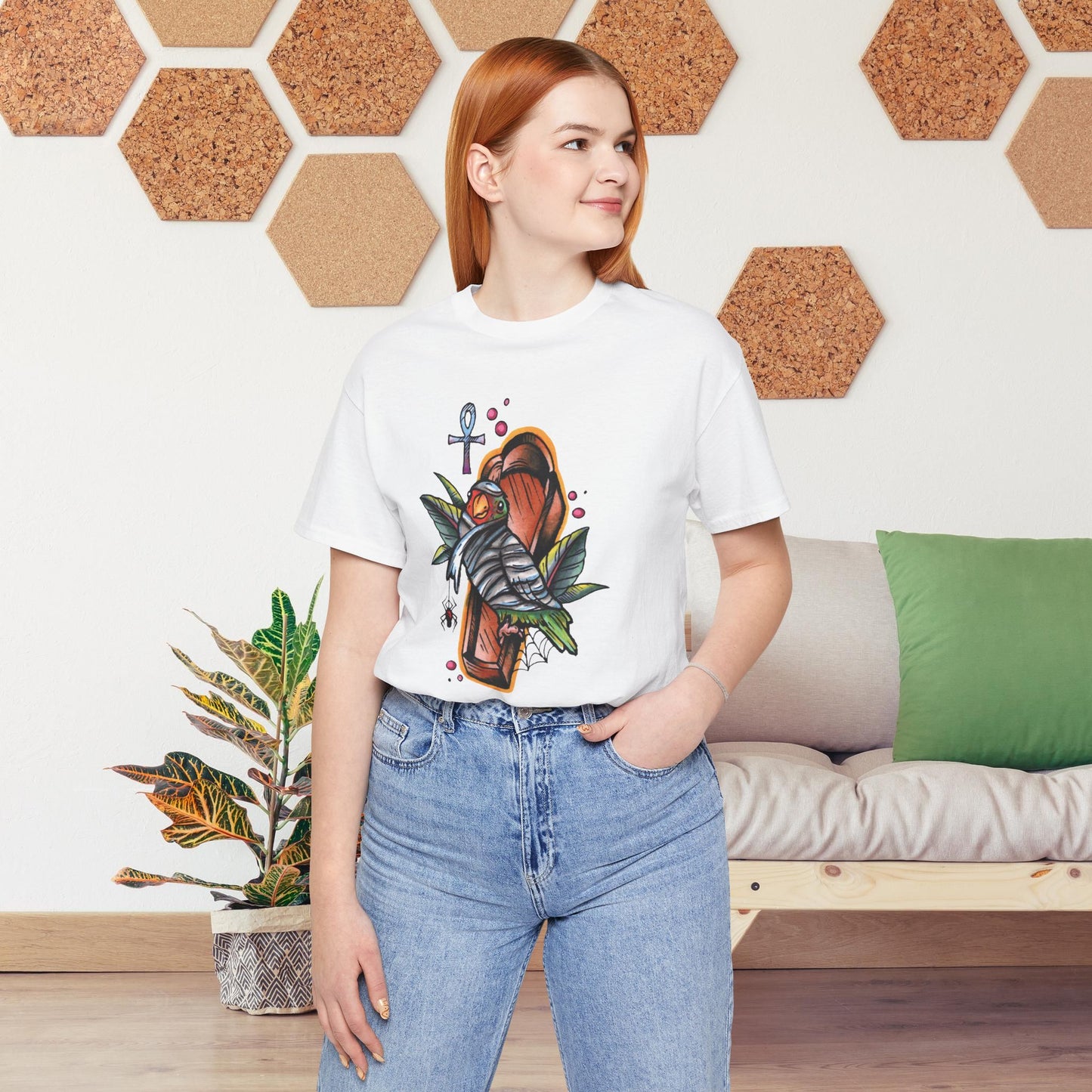 Mummy Lovebird Hand-Drawn & Hand-Colored Tee