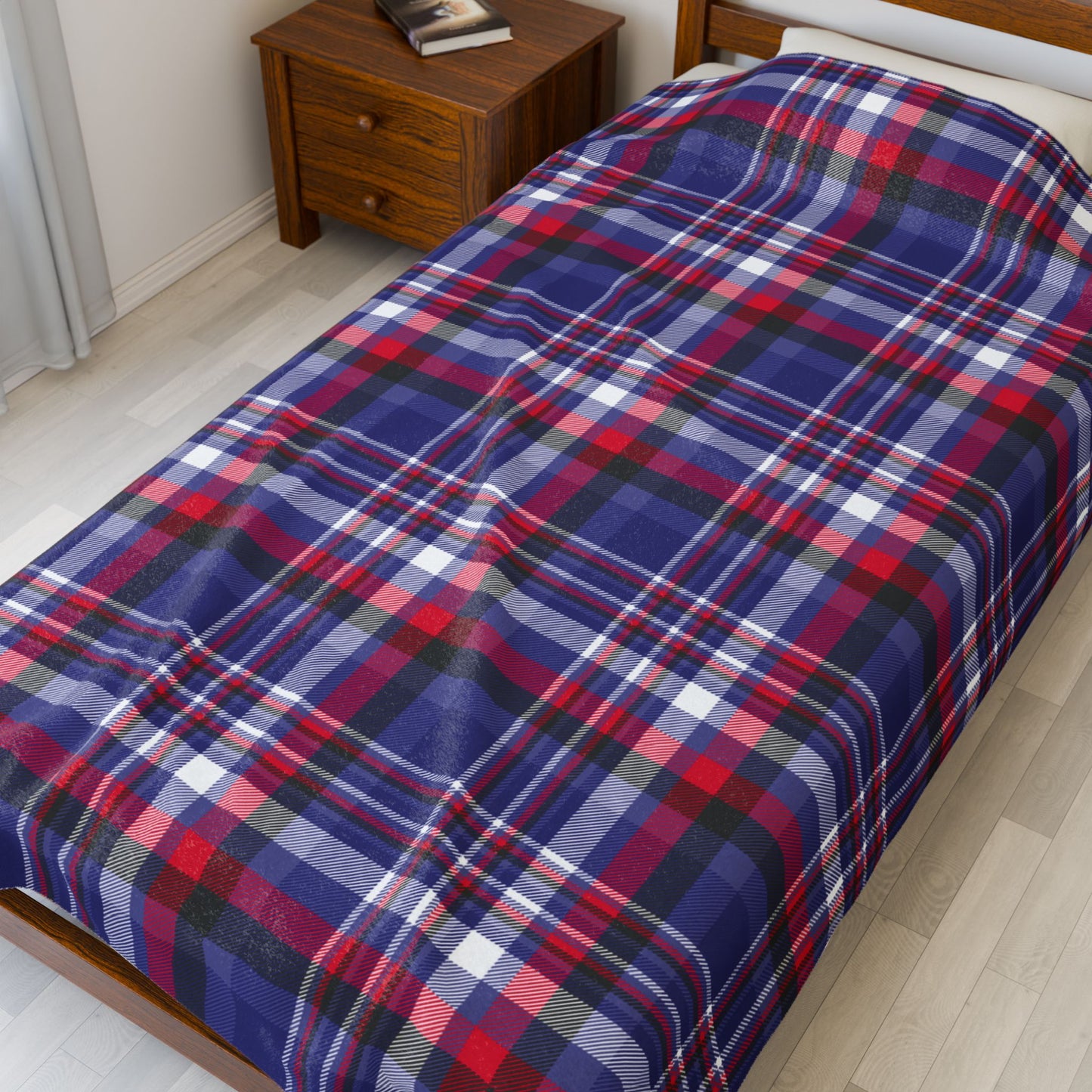 Leather Pride Plaid Velveteen Plush Blanket