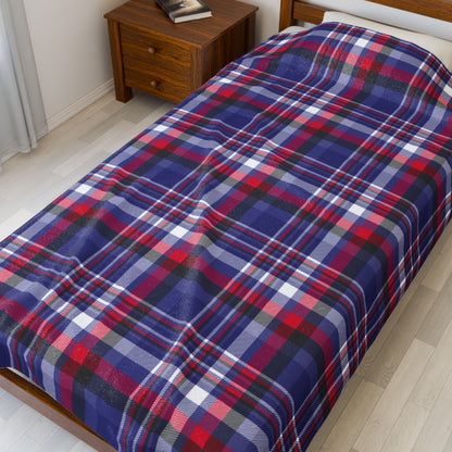 Leather Pride Plaid Velveteen Plush Blanket