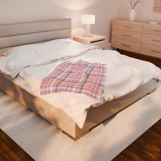 Cupioromantic Pride Plaid Velveteen Plush Blanket