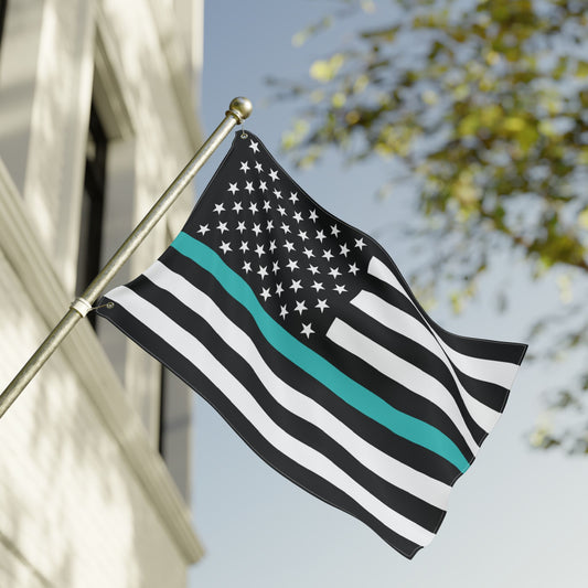 24'' × 36'' USA Thin Teal Line American Flag with Grommets