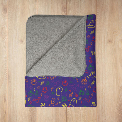 Rainbow Pride Halloween Fleece Sherpa Blanket