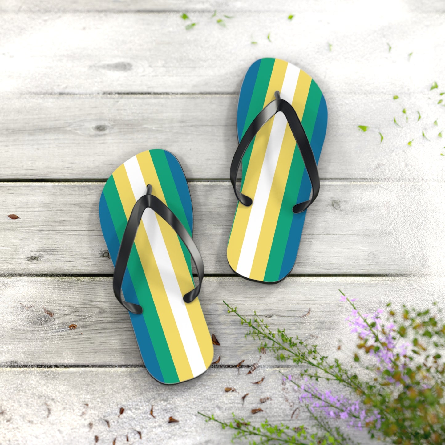 M Black sole Non-Binary Man Pride Flip Flops