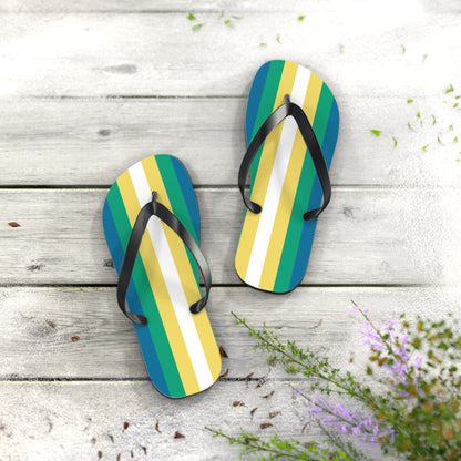 M Black sole Non-Binary Man Pride Flip Flops