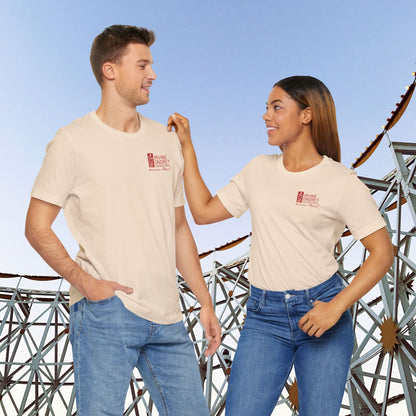 I Just Wanna Watch Horror Flicks & Ride Roller Coasters Tee (BACK graphic) • Irvine Ondrey Engineering