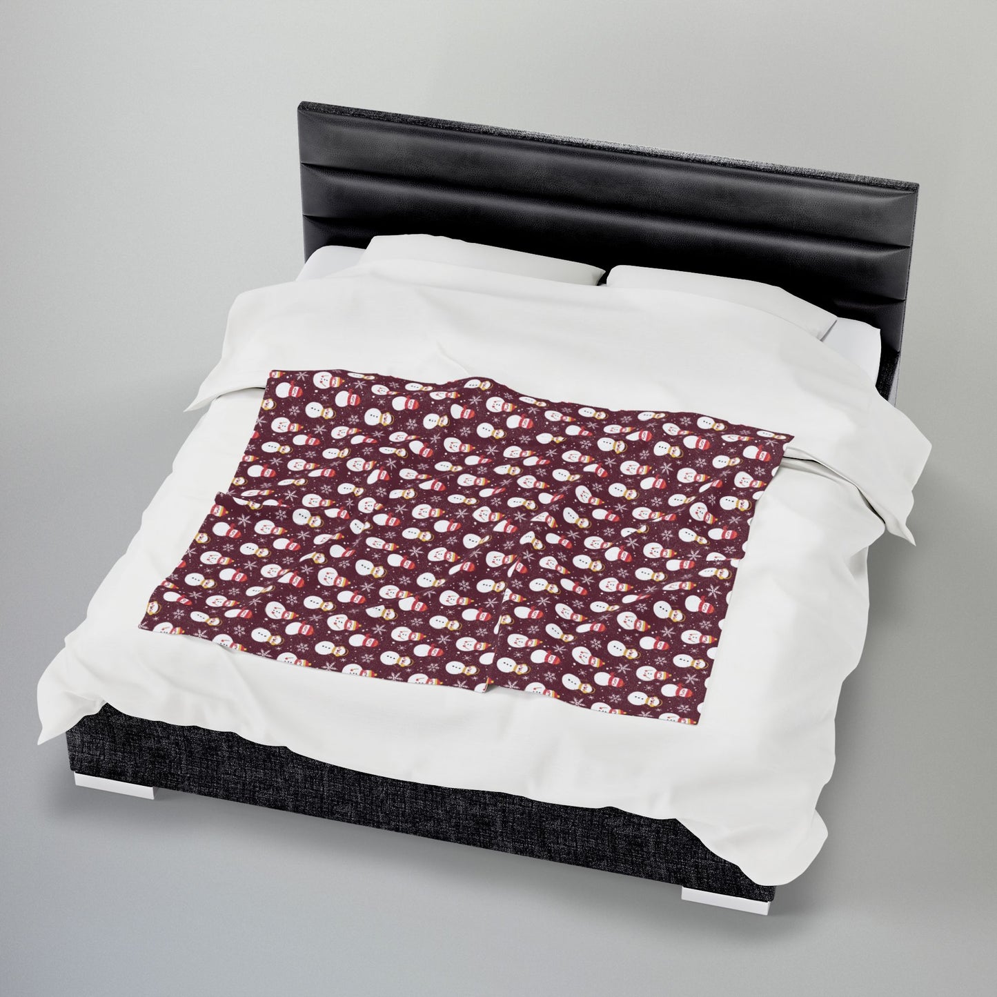 Non-Binary Girl Pride Snowmen Velveteen Plush Blanket