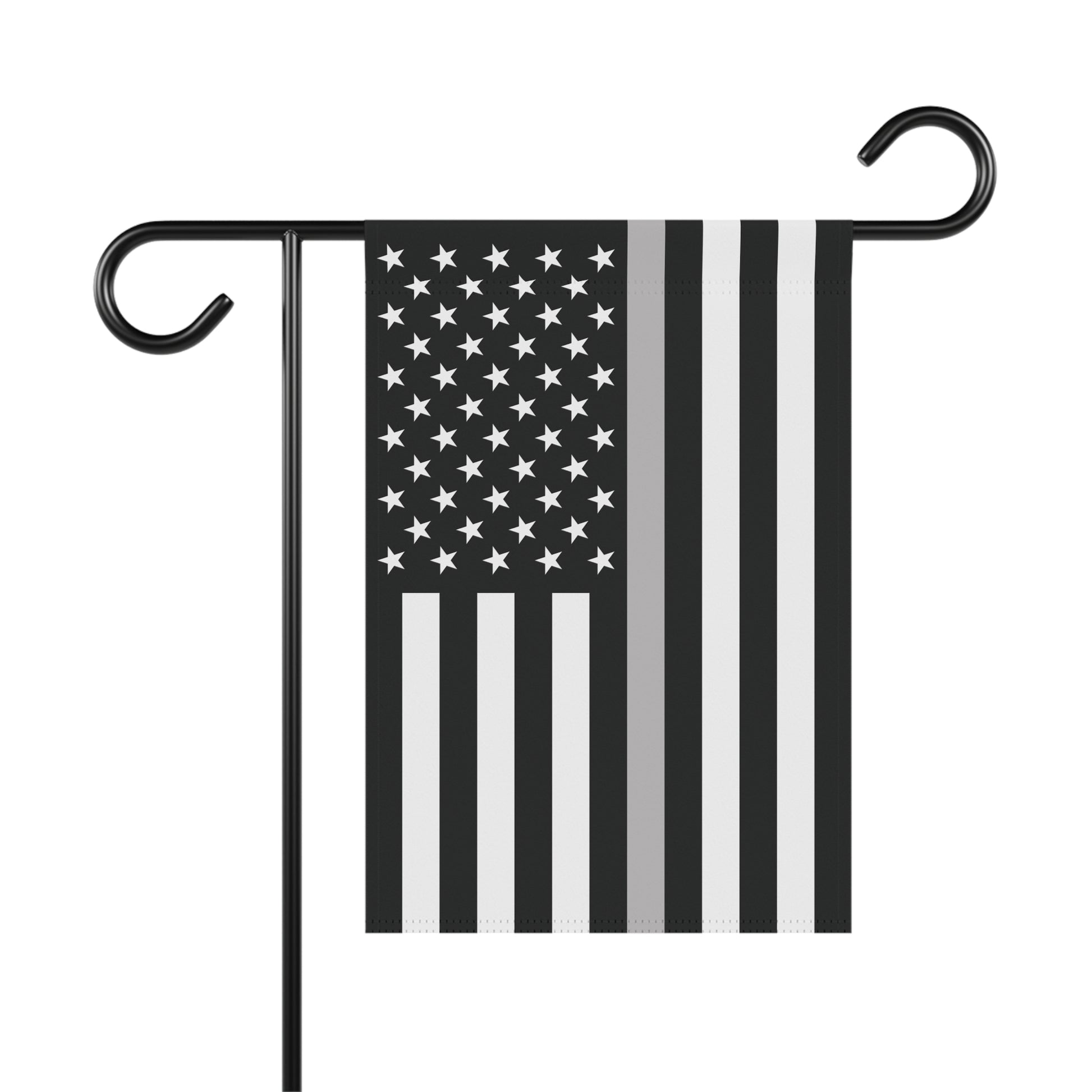 USA Thin Silver Line American Flag Garden Flag Banner