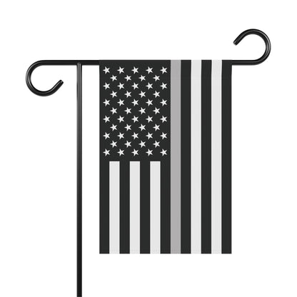 USA Thin Silver Line American Flag Garden Flag Banner