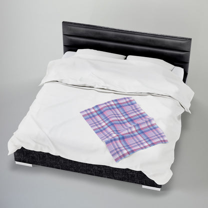 Bigender Pride Plaid Velveteen Plush Blanket