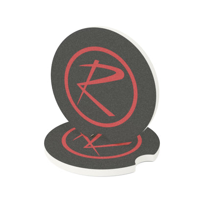 Rambler Logo Black & Red Soapstone Car Cup-Holder Coaster