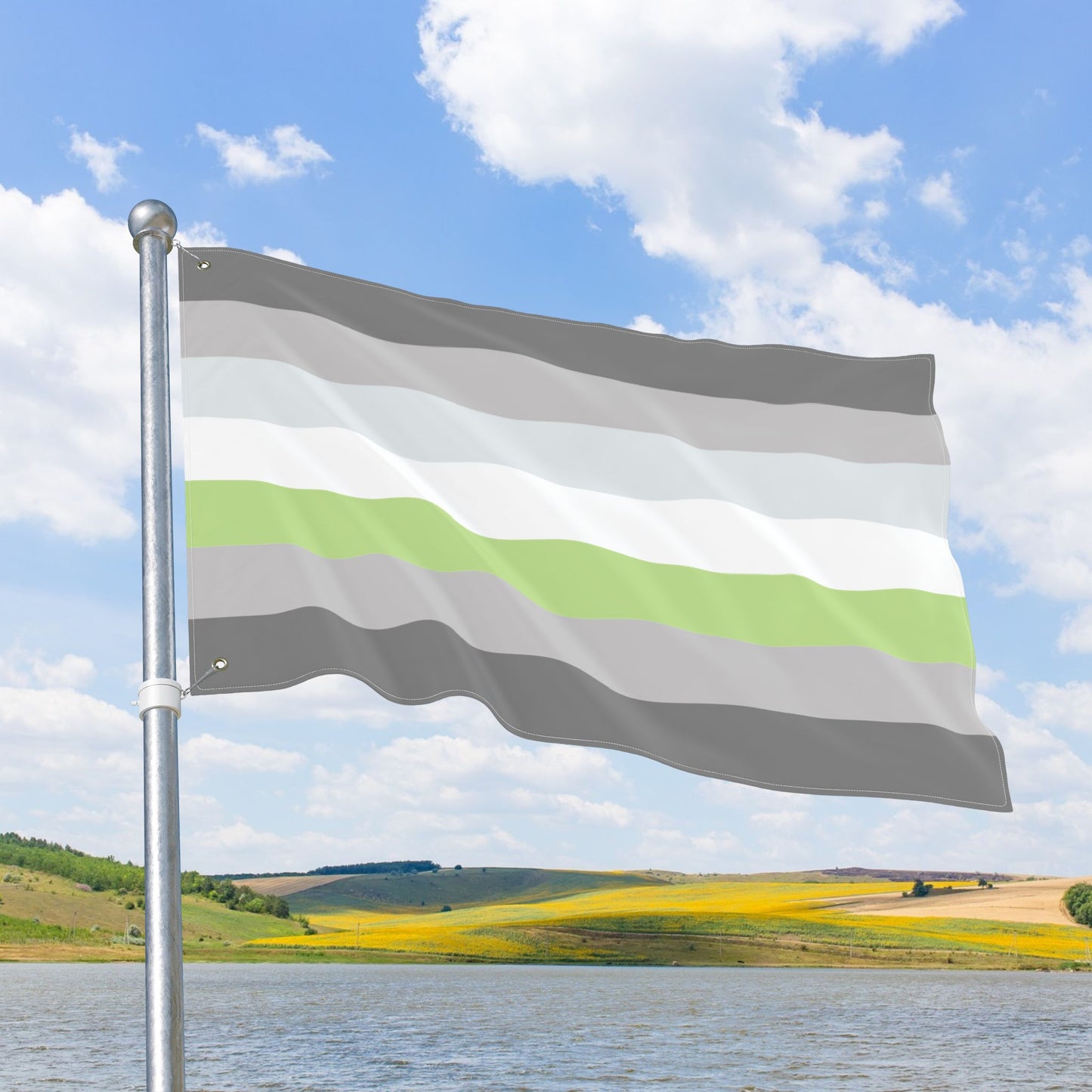 Demiagender Double-Sided Pride Flag with Grommets