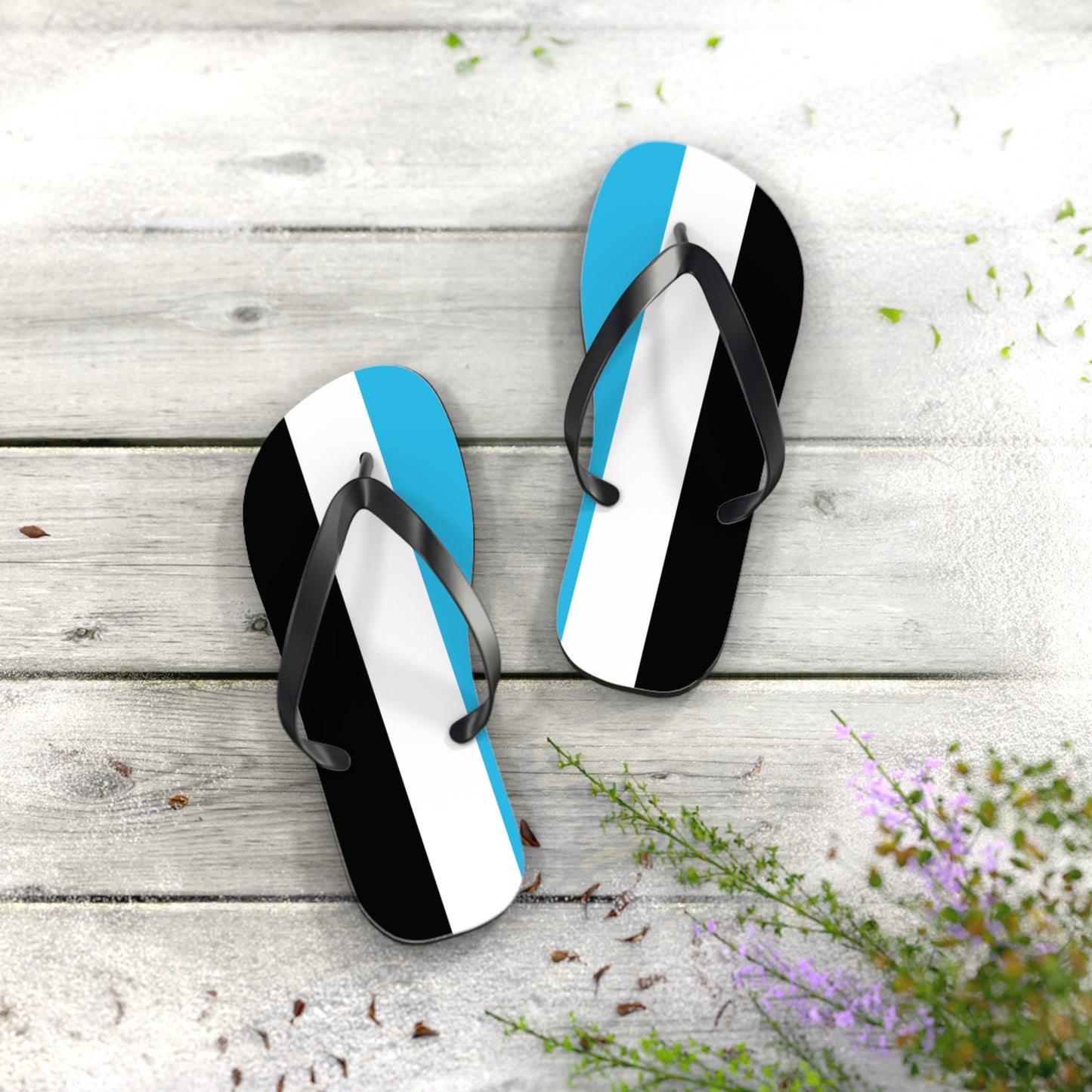 M Black sole Mascic Pride Flip Flops