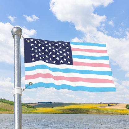 USA Transgender Pride Flag with Grommets