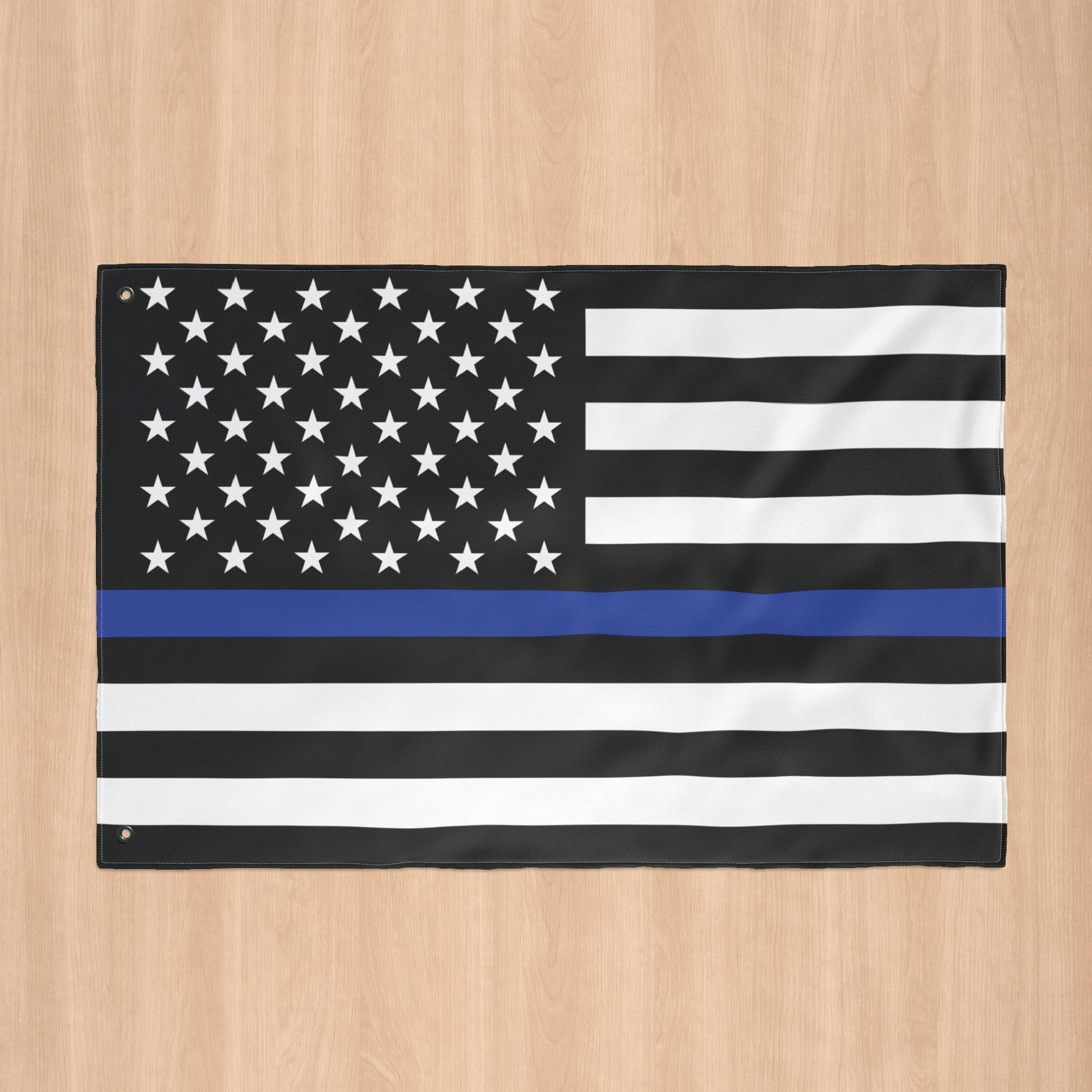 USA Thin Blue Line American Flag with Grommets