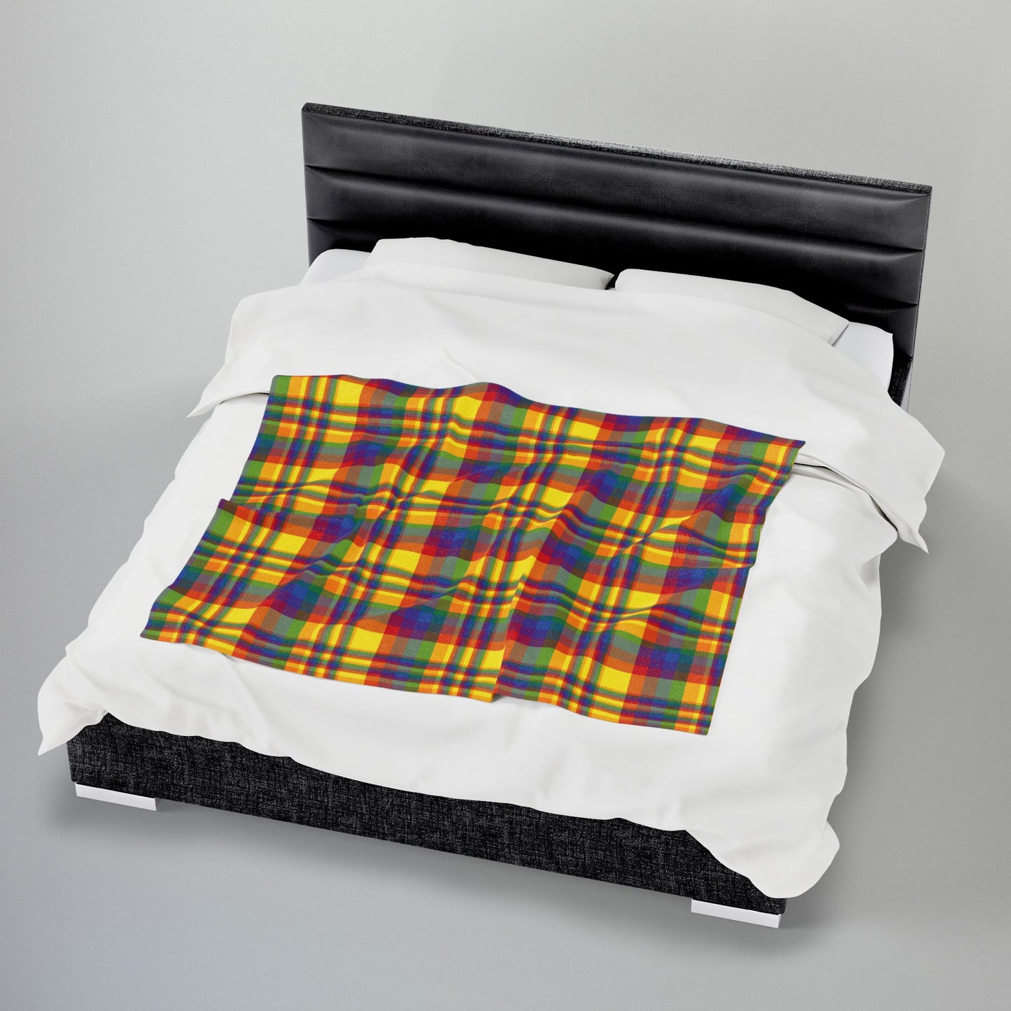 Rainbow Pride Plaid Velveteen Plush Blanket